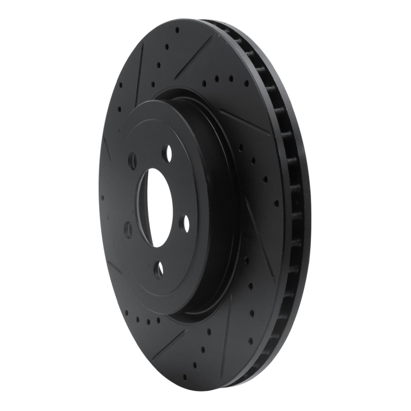 Chrysler 300 Brake Rotor (1) - Front Left - R1 Concepts - Drilled & Slotted - Black - `05-`23